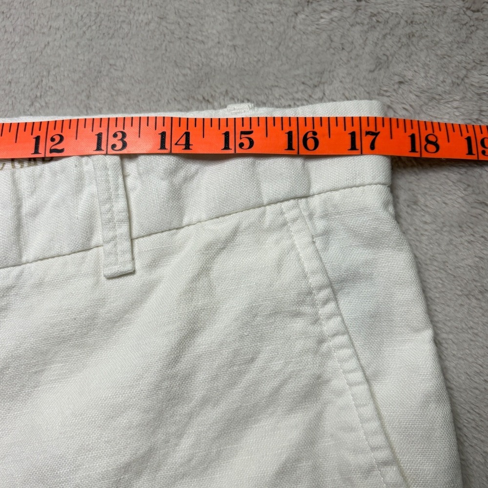 Gap Broken-In Straight Pants Womens 12 White Linen Cotton Cropped Preppy Coastal - Picture 8 of 12